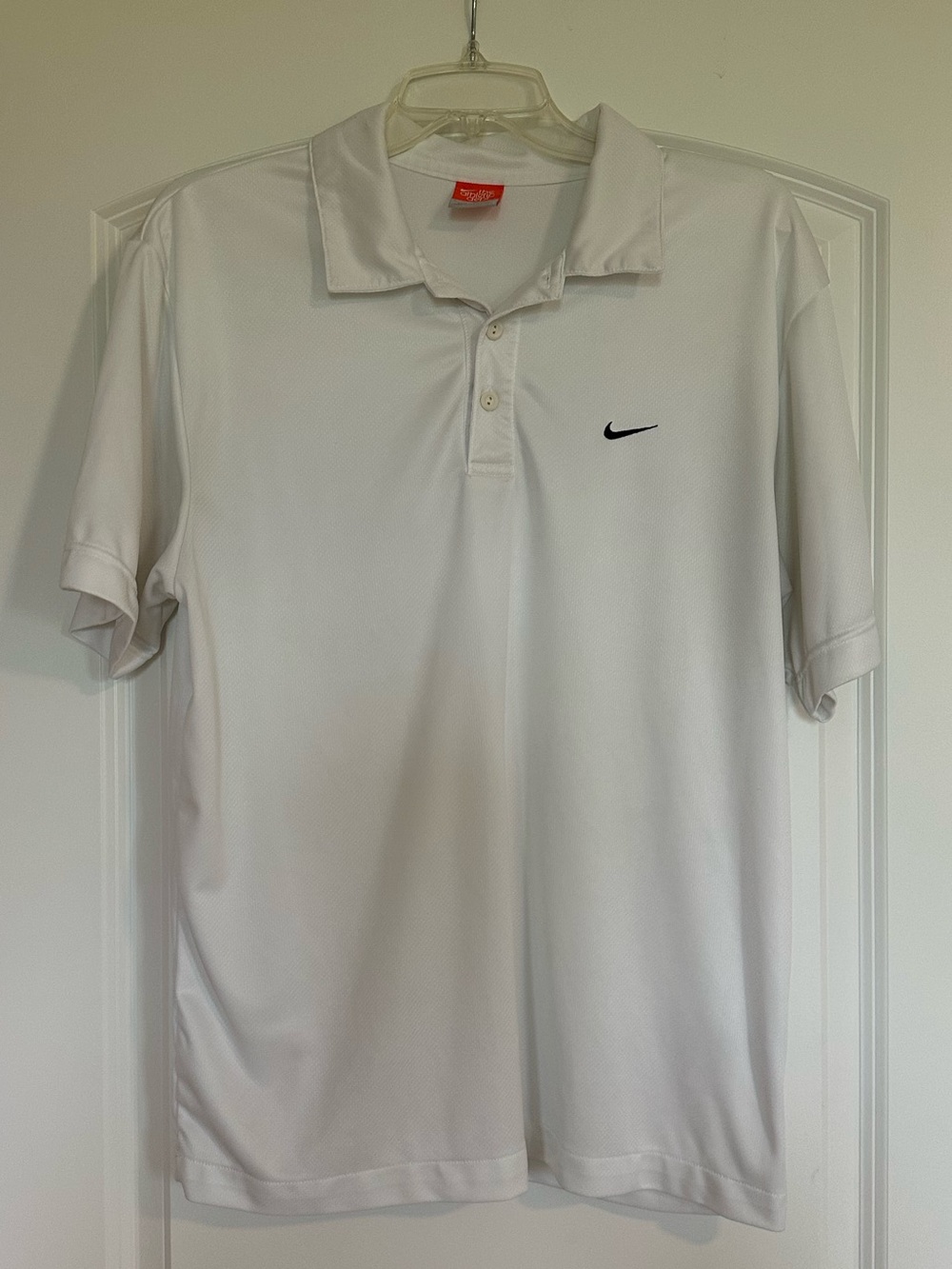 Nike Men’s White Polo with Black Swoosh